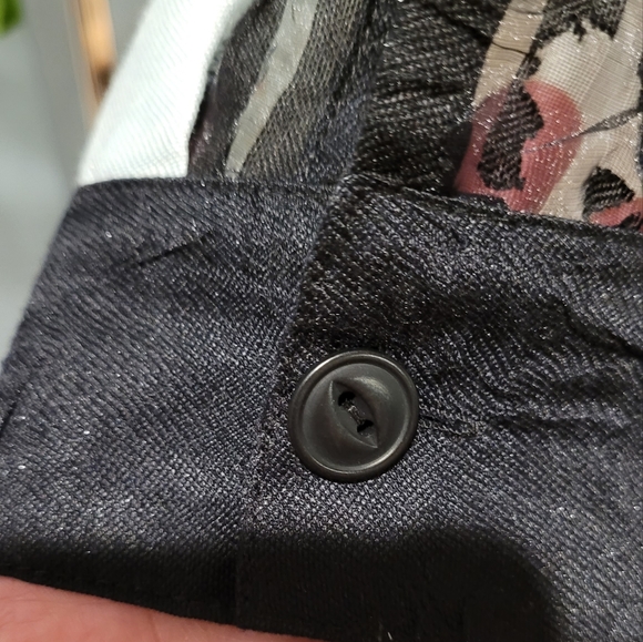 Blue Ice see through button down patchy blouse - Picture 6 of 11